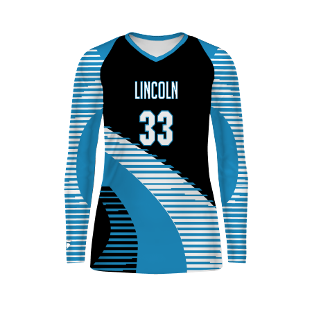 Girl's Freestyle Sublimated Long Sleeve Stretch Volleyball Jersey League Outfitters