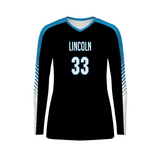 Girl's Freestyle Sublimated Long Sleeve Stretch Volleyball Jersey League Outfitters