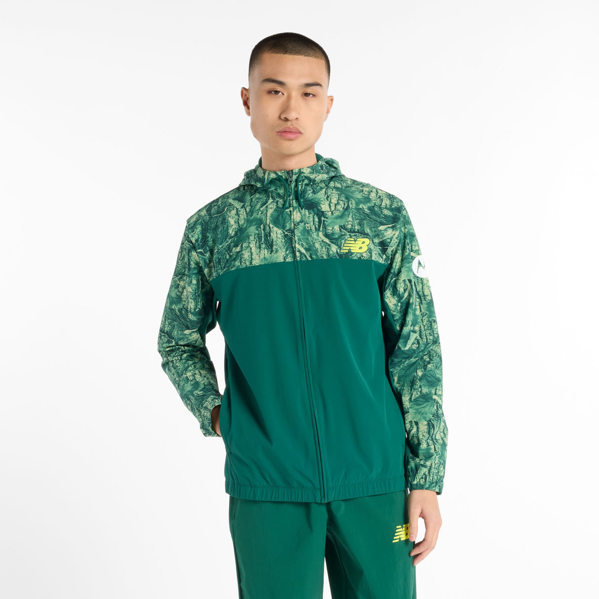New Balance Men's Athlete Print Woven Full Zip Jacket