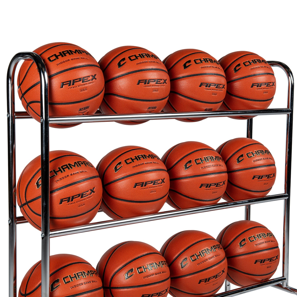 Champro 12 Ball Basketball Rack with Casters
