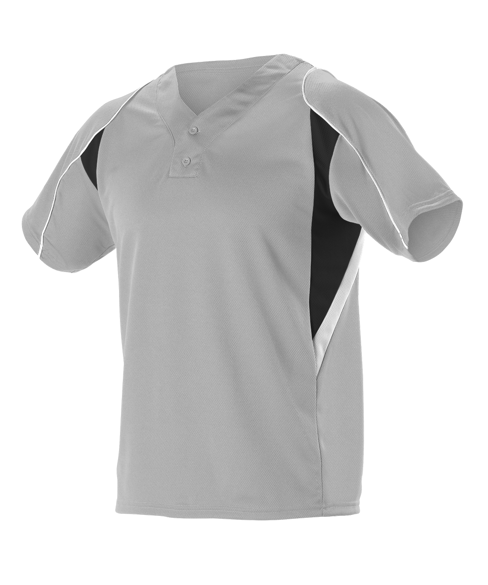 Alleson Youth 2 Button Henley Baseball Jersey Alleson