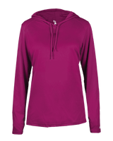 Badger 4165 Women's B-Core Long-Sleeve Hooded Tee Badger