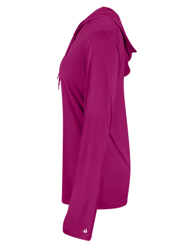 Badger 4165 Women's B-Core Long-Sleeve Hooded Tee
