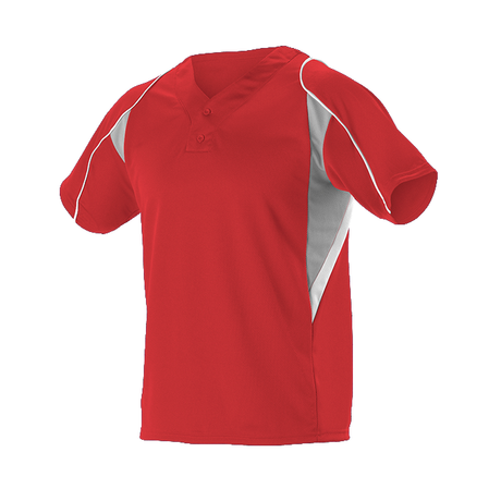 Alleson Youth 2 Button Henley Baseball Jersey Alleson