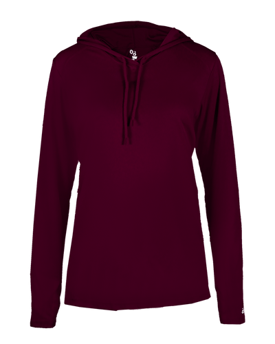 Badger 4165 Women's B-Core Long-Sleeve Hooded Tee