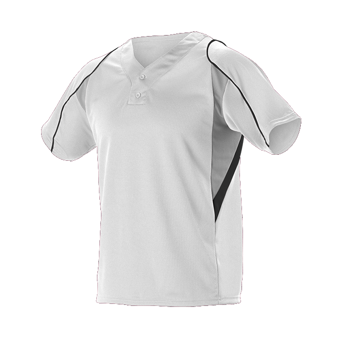 Alleson Youth 2 Button Henley Baseball Jersey