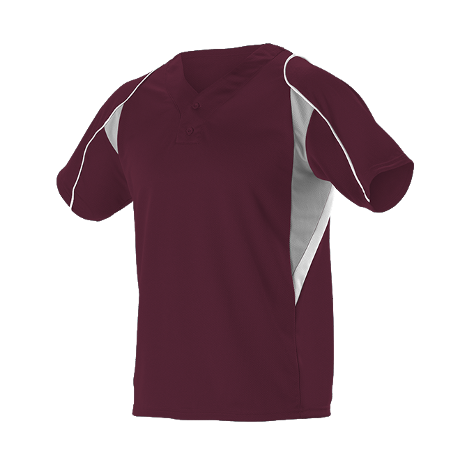 Alleson Youth 2 Button Henley Baseball Jersey Alleson