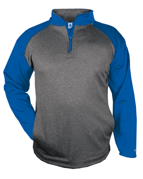 Badger Men's 1/4 Zip Sport Heather Fleece Badger