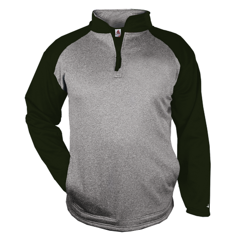 Badger Men's 1/4 Zip Sport Heather Fleece Badger