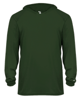 Badger 2105 Youth B-Core Long-Sleeve Hooded Tee Badger