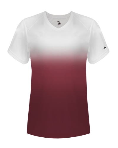 Badger 4207 Women's Ombre V-Neck Tee