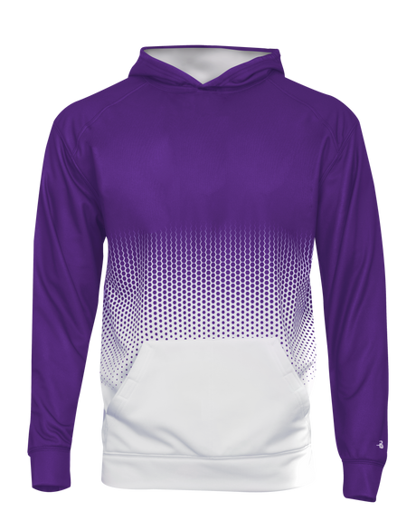 Badger Youth Hex 2.0 Perf. Fleece Hoodie Badger