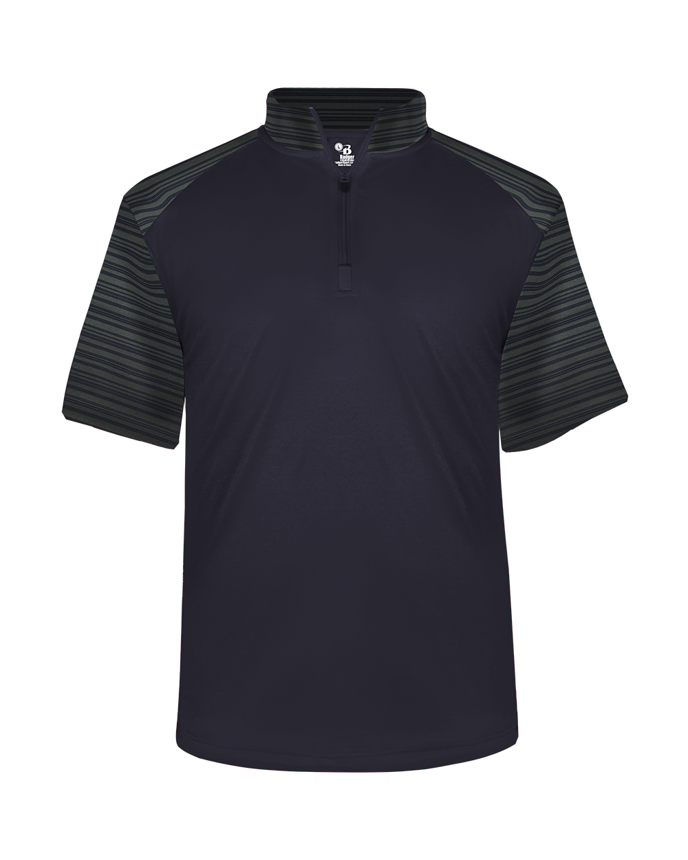 Badger Men's Sport Stripe Short-Sleeve 1/4 Zip Badger