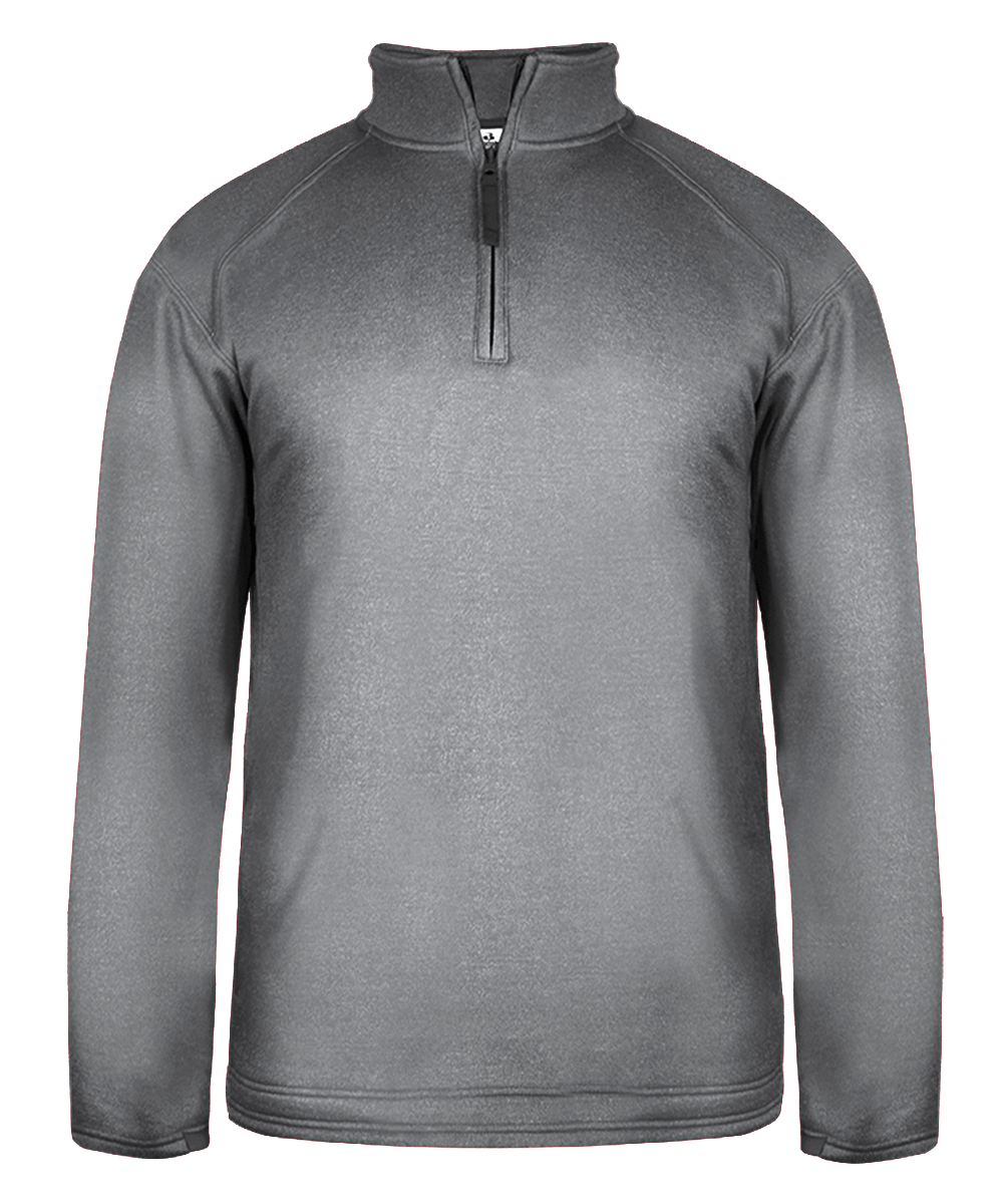 Badger Men's Pro 1/4 Zip Heather Fleece Badger