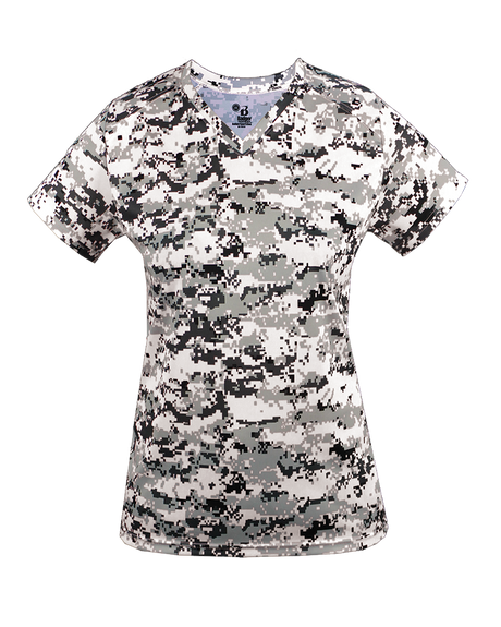 Badger Women's Digital V-Neck Tee Badger