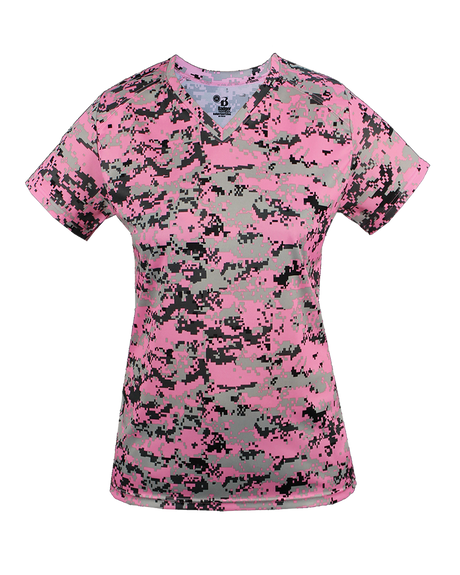 Badger Women's Digital V-Neck Tee Badger