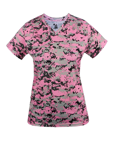 Badger Women's Digital V-Neck Tee