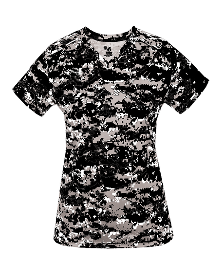 Badger Women's Digital V-Neck Tee Badger