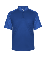 Badger Men's Sport Stripe Short-Sleeve 1/4 Zip Badger