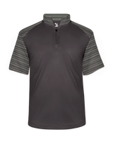 Badger Men's Sport Stripe Short-Sleeve 1/4 Zip Badger