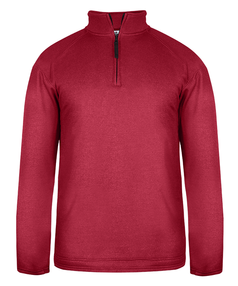 Badger Men's Pro 1/4 Zip Heather Fleece Badger
