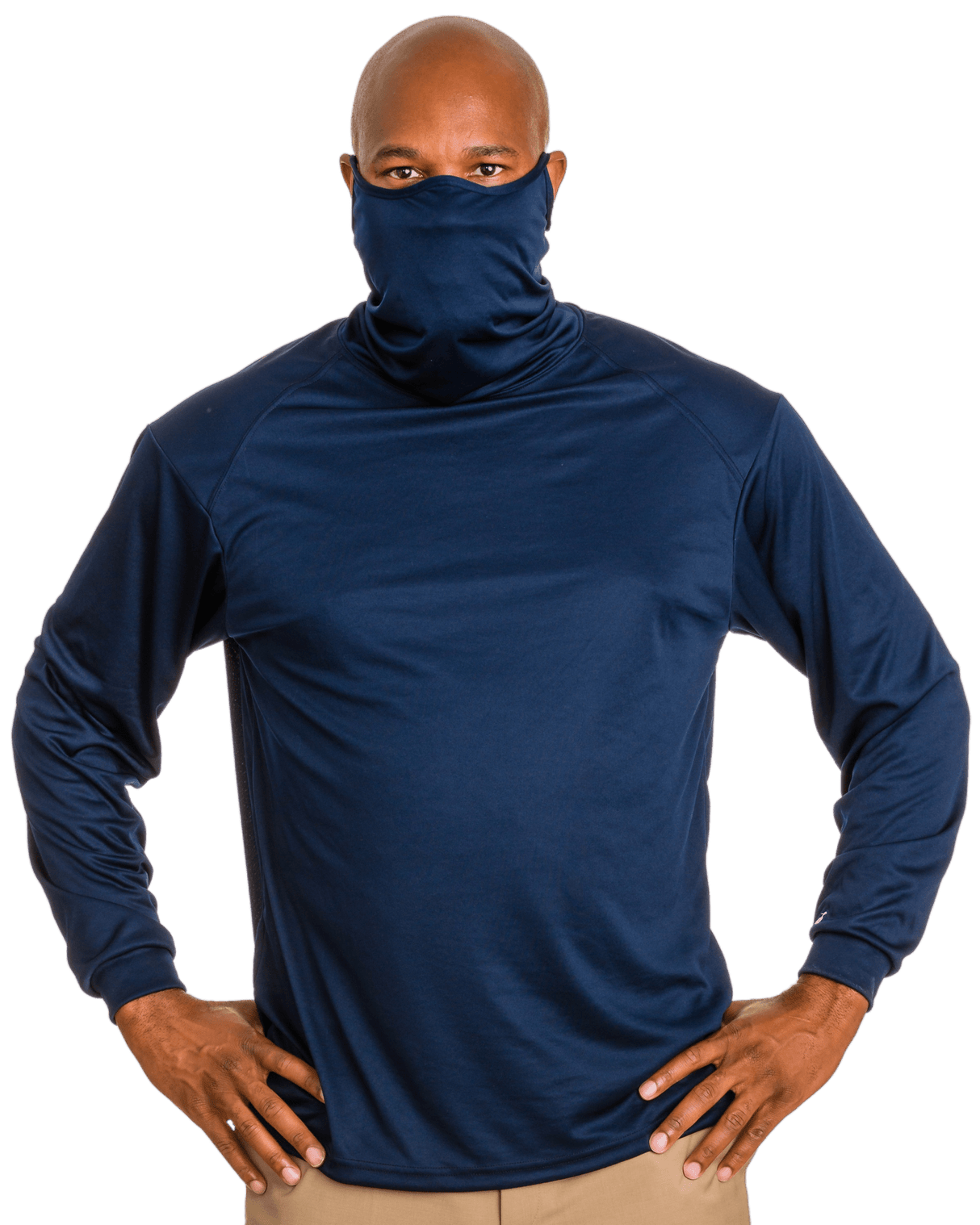 Badger Men's 2B1 Long-Sleeve Performance Tee with Mask Badger