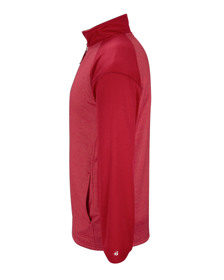Badger Men's 1/4 Zip Sport Heather Tonal Fleece Badger