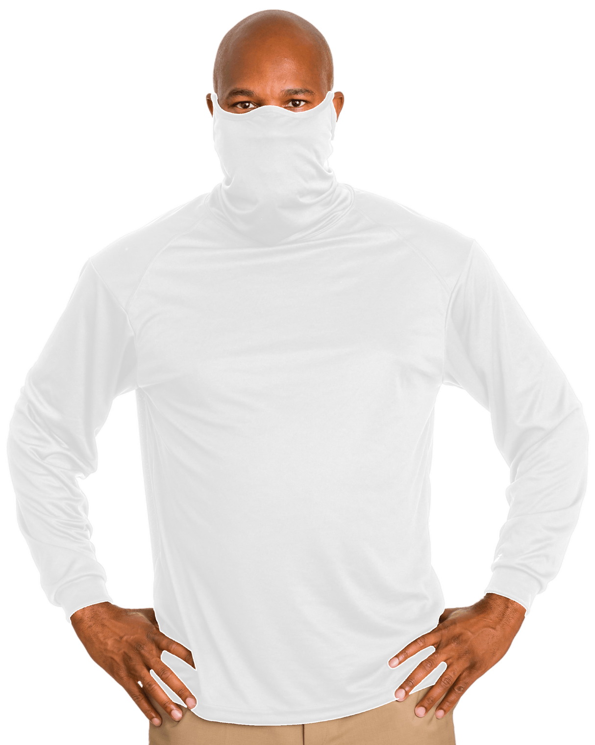 Badger Men's 2B1 Long-Sleeve Performance Tee with Mask Badger