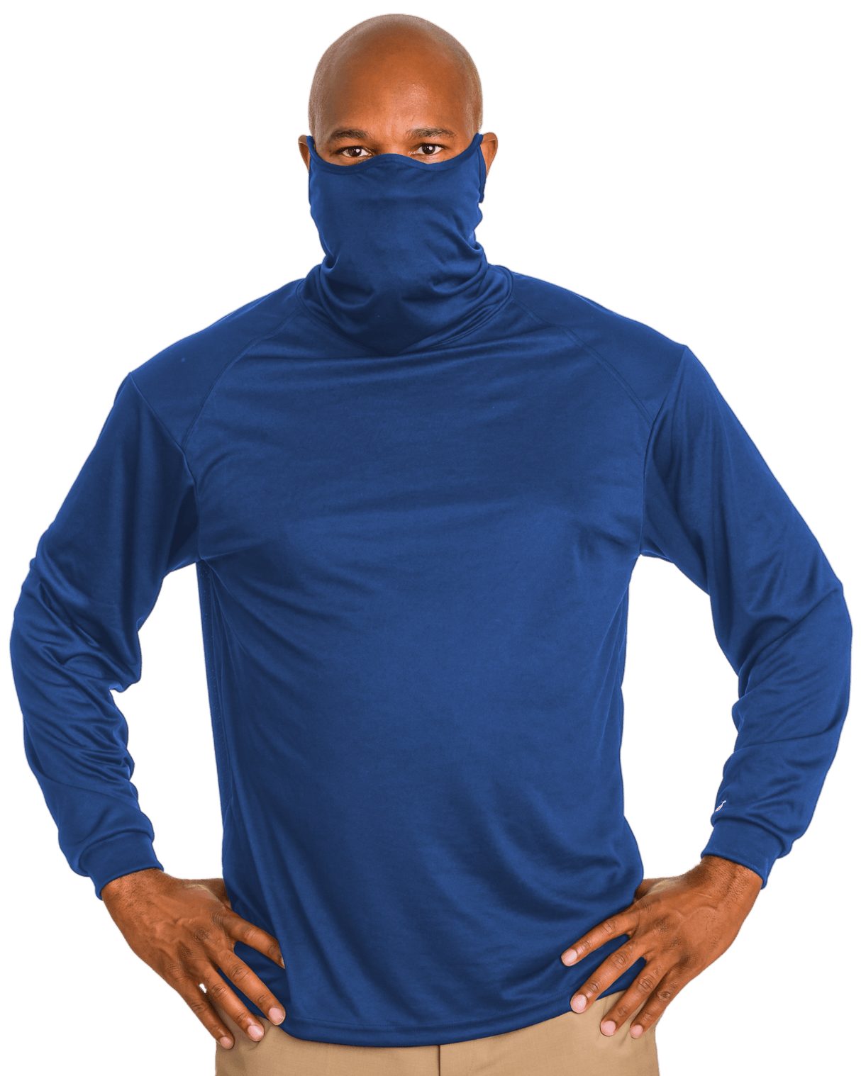 Badger Men's 2B1 Long-Sleeve Performance Tee with Mask Badger