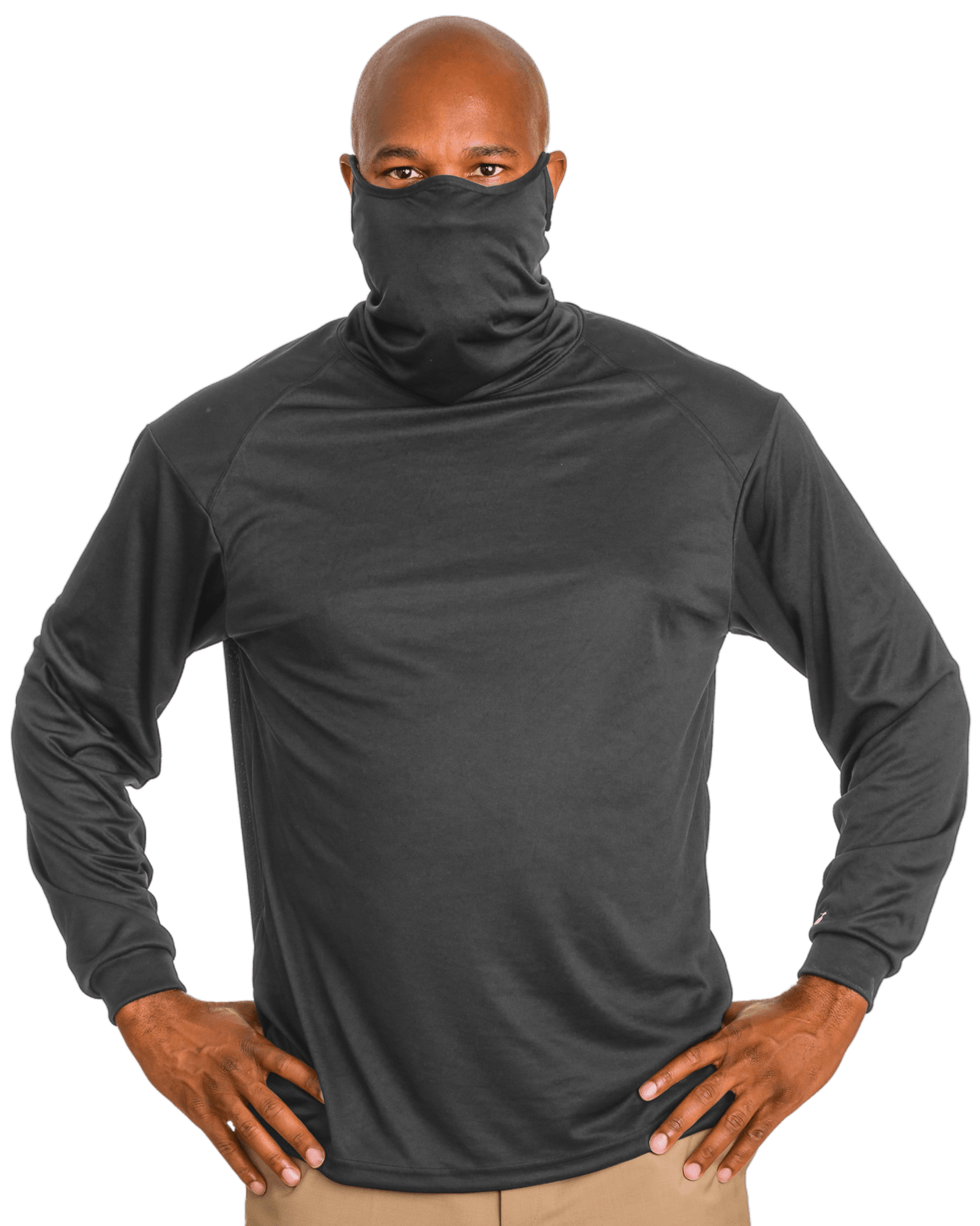 Badger Men's 2B1 Long-Sleeve Performance Tee with Mask Badger