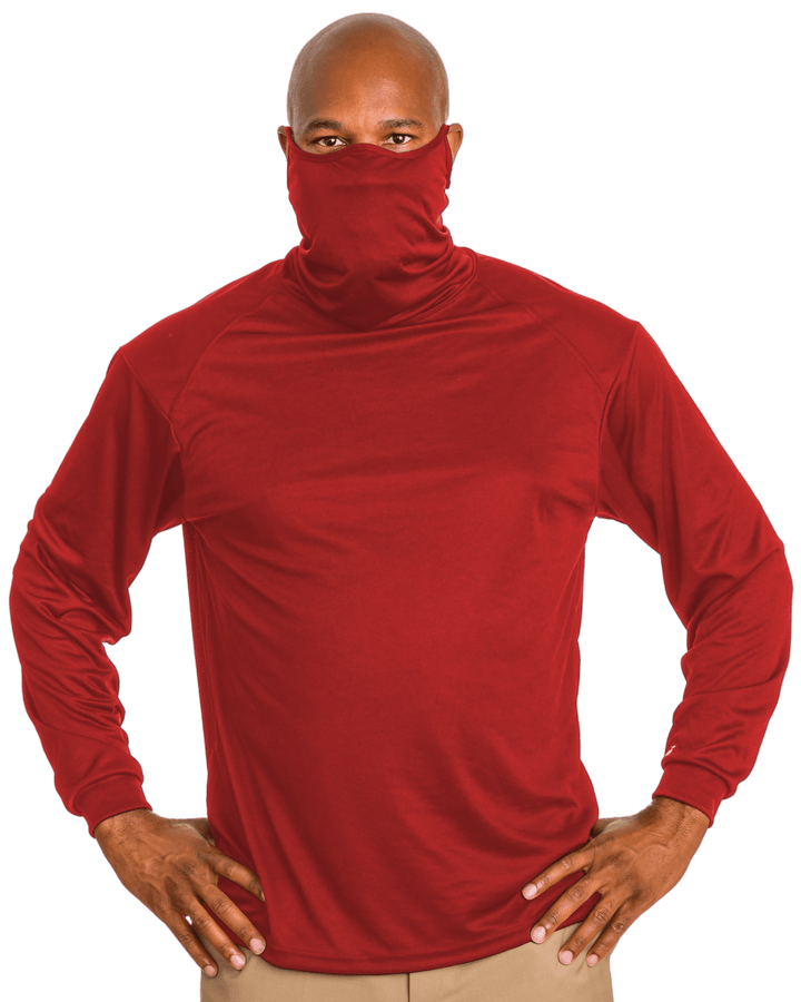 Badger Men's 2B1 Long-Sleeve Performance Tee with Mask Badger