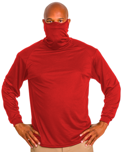 Badger Men's 2B1 Long-Sleeve Performance Tee with Mask