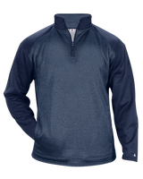 Badger Men's 1/4 Zip Sport Heather Tonal Fleece Badger