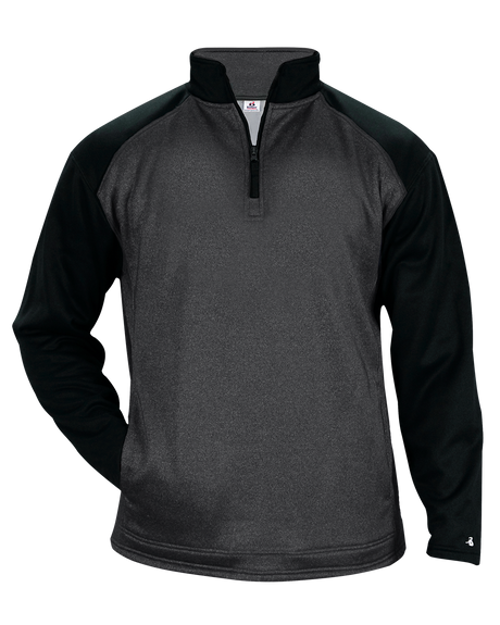 Badger Men's 1/4 Zip Sport Heather Tonal Fleece Badger
