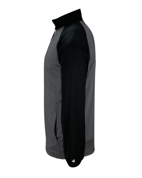 Badger Men's 1/4 Zip Sport Heather Tonal Fleece Badger
