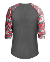 Badger Men's Vintage Camo Tri-Blend Baseball Tee Badger