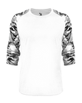 Badger Men's Vintage Camo Tri-Blend Baseball Tee Badger
