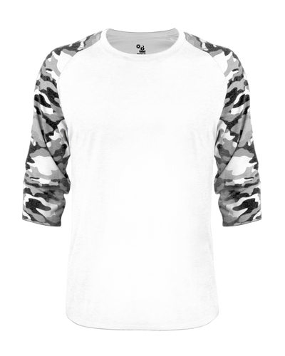 Badger Men's Vintage Camo Tri-Blend Baseball Tee