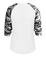 Badger Men's Vintage Camo Tri-Blend Baseball Tee Badger