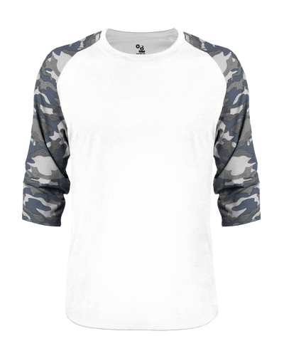 Badger Men's Vintage Camo Tri-Blend Baseball Tee