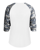 Badger Men's Vintage Camo Tri-Blend Baseball Tee Badger