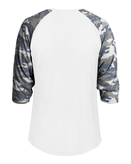 Badger Men's Vintage Camo Tri-Blend Baseball Tee Badger