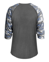 Badger Men's Vintage Camo Tri-Blend Baseball Tee Badger