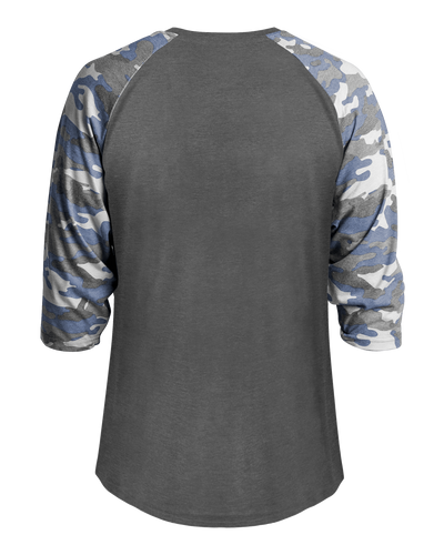 Badger Men's Vintage Camo Tri-Blend Baseball Tee
