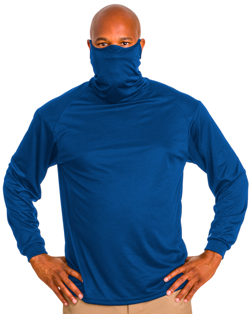 Badger Youth 2B1 Long-Sleeve Performance Tee with Mask