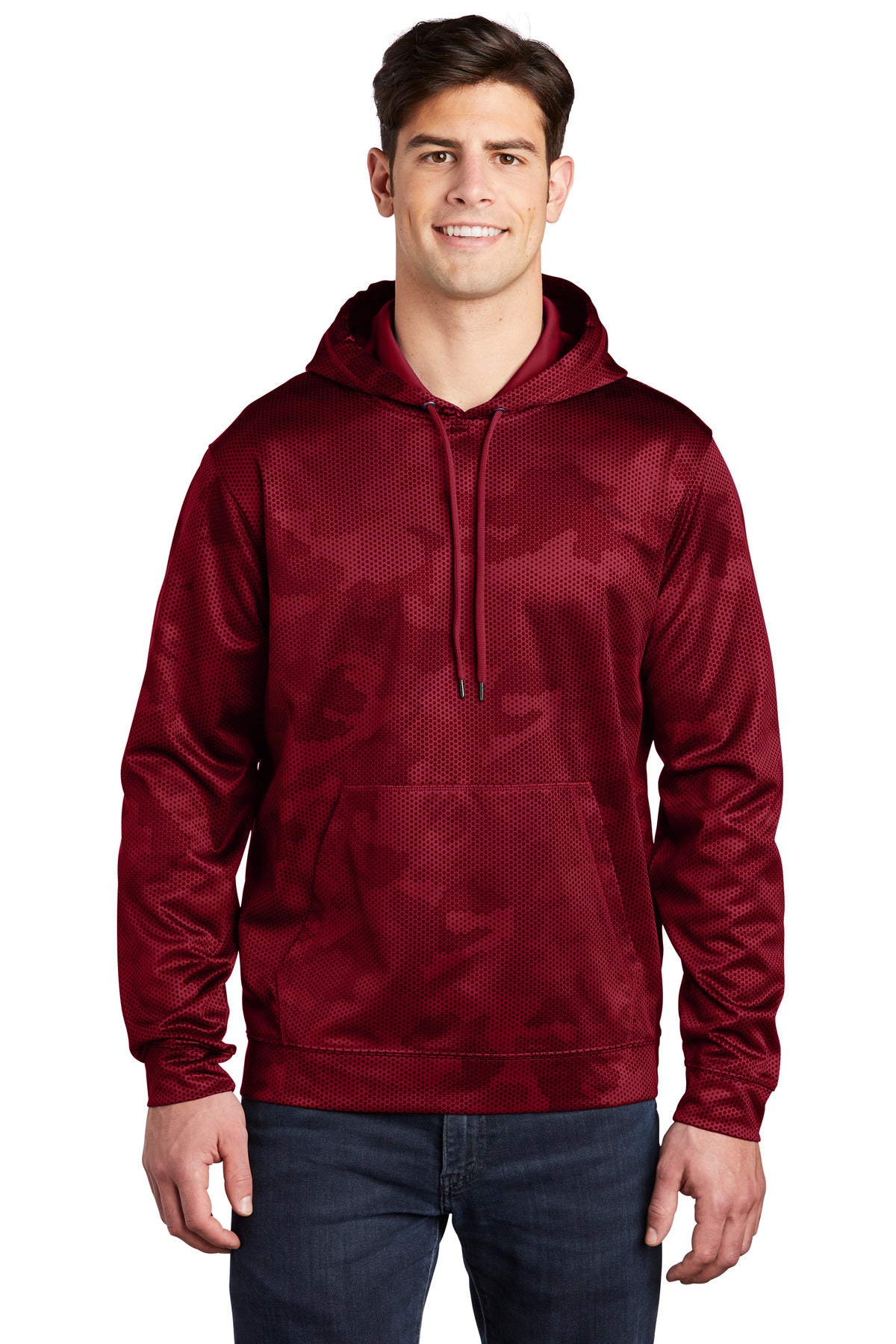 Sport-Tek Men's Sport-Wick CamoHex Fleece Hooded Pullover