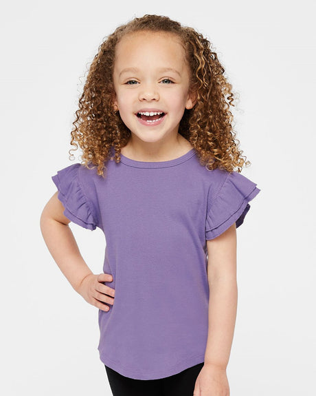 Rabbit Skins Toddler Flutter Sleeve Tee Rabbit Skins