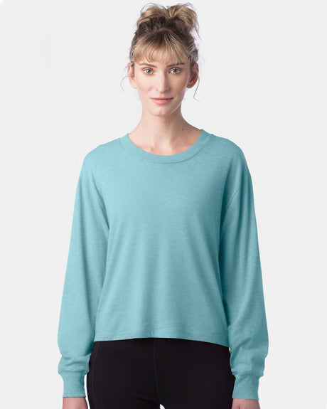 Alternative Women's Cotton Jersey CVC Long Sleeve Crop Tee Alternative