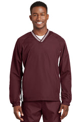 Sport-Tek Men's Tipped V-Neck Raglan Wind Shirt