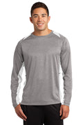 Sport-Tek Men's Long Sleeve Heather Colorblock Contender Tee